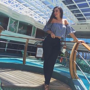 Off the Shoulder Bardot Gingham Top